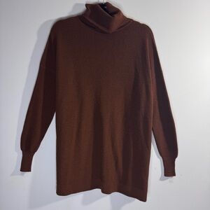 Sita Murt Merino Wool Cowl Neck Sweater Brown Minimalist EU 44 L